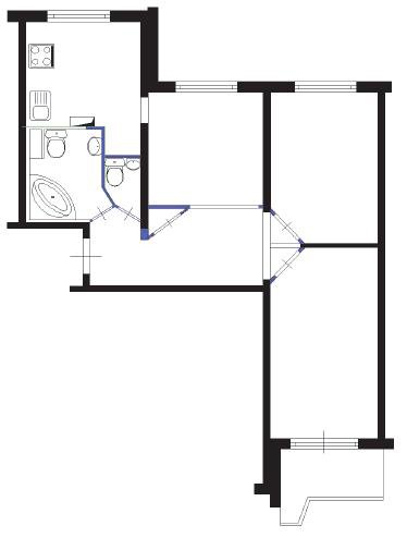 План бти п44 3х комнатная
