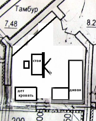 Дизайн 5 угольной комнаты