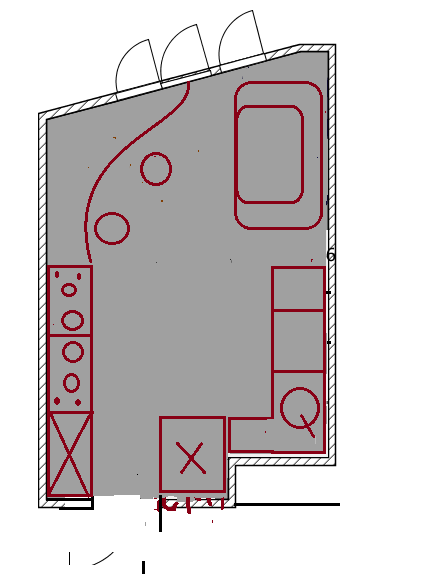 Планировка кухни неправильной формы