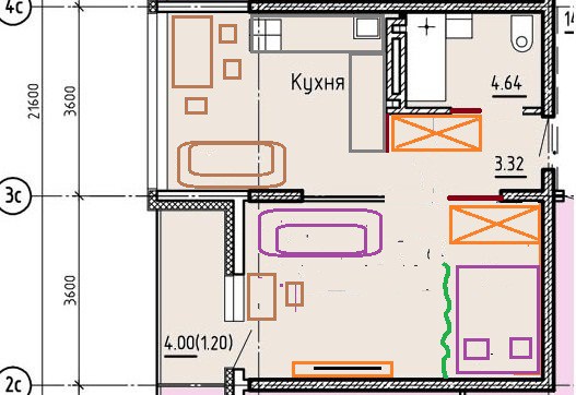 Спланировать расстановку мебели в комнате