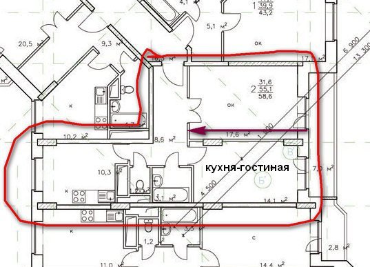 Свободная планировка кухня гостиная