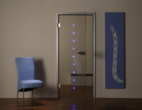 Шпонированная межкомнатная дверь с подсветкой