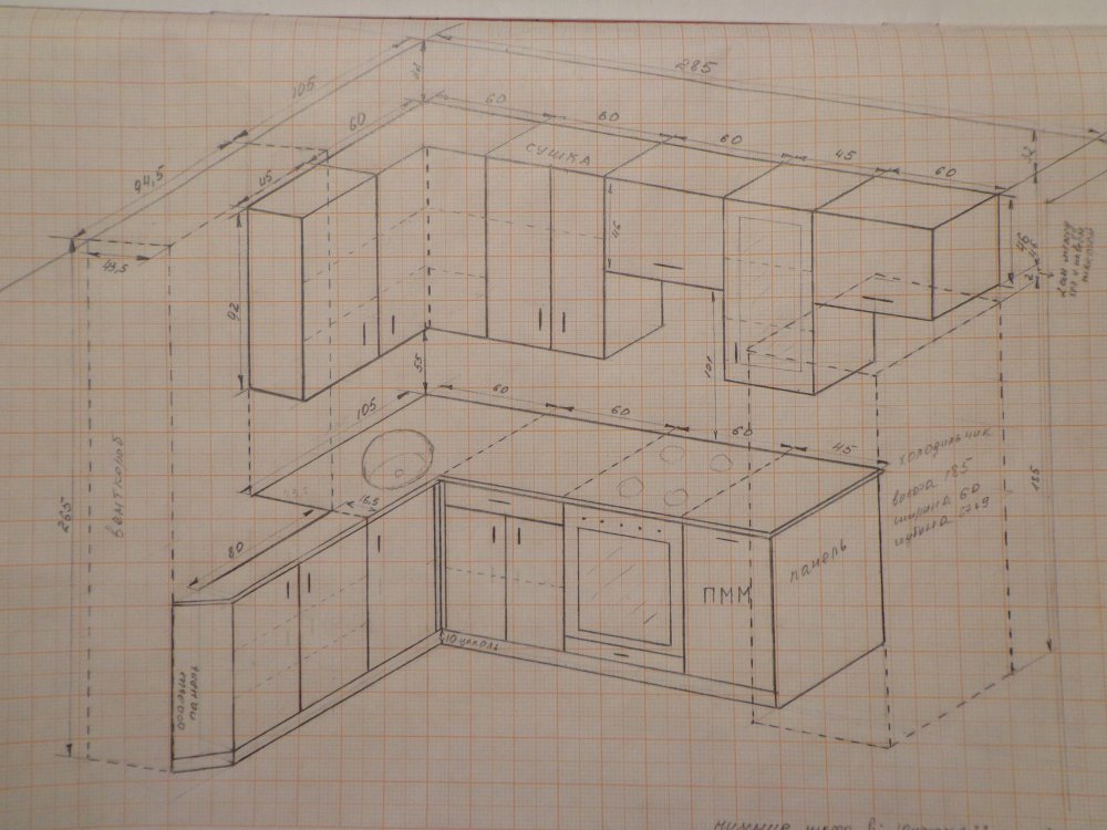 Как чертить кухню