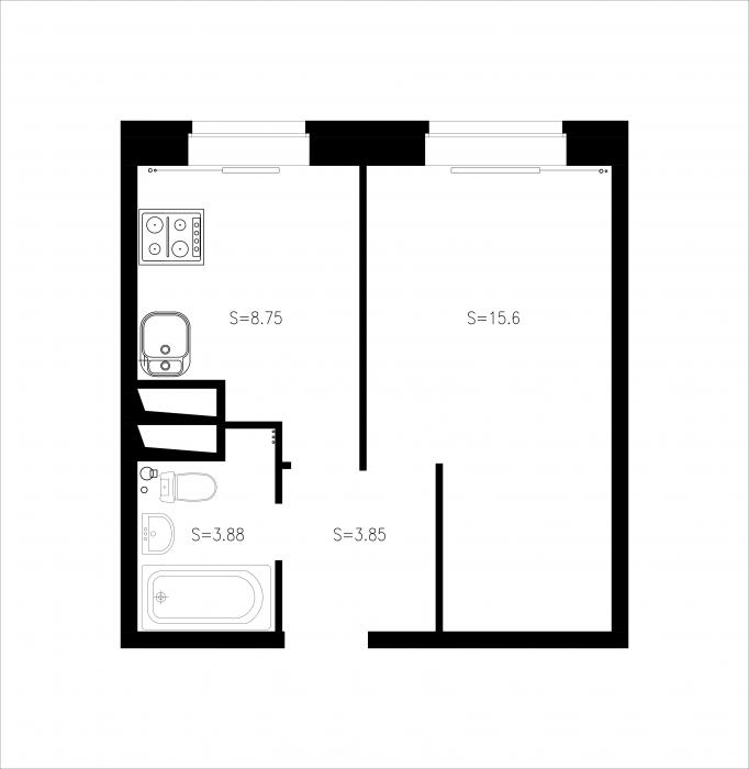 Однокомнатные квартиры / дизайн интерьера