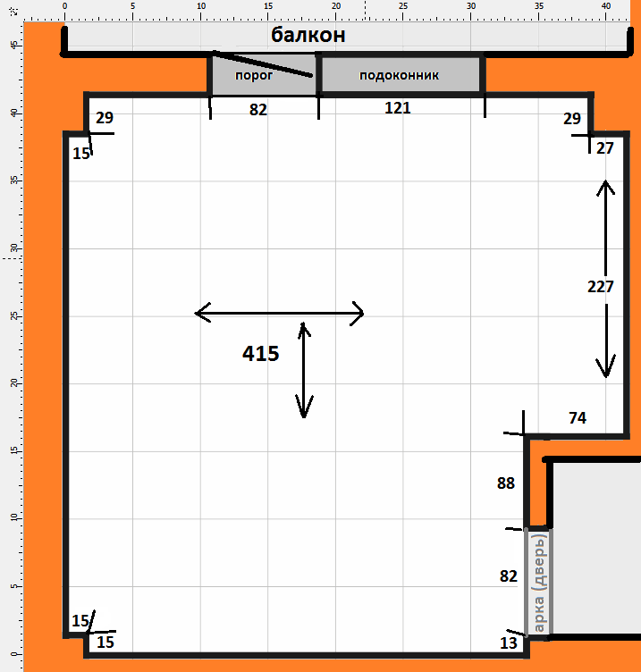 В квадратном зале для танцев. План комнаты 1 50. План комнаты 4 квадрата. Схема освещения комнаты 5×4 метров.