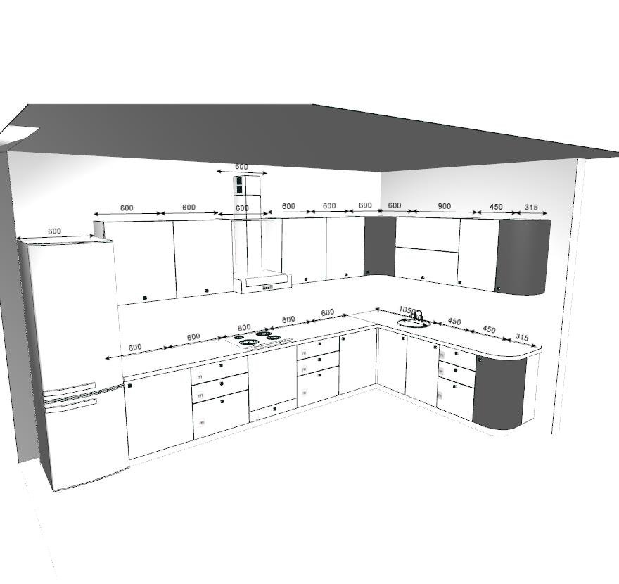 Чертеж кухни онлайн