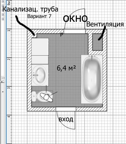 Схема расстановки мебели в ванной