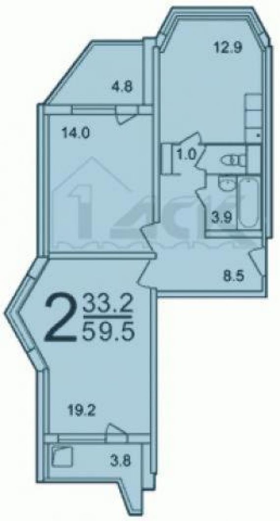 Дизайн проект двухкомнатной квартиры п44т распашонка