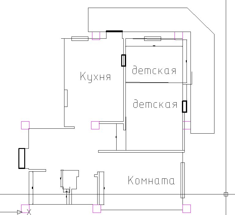 Построить схему комнаты