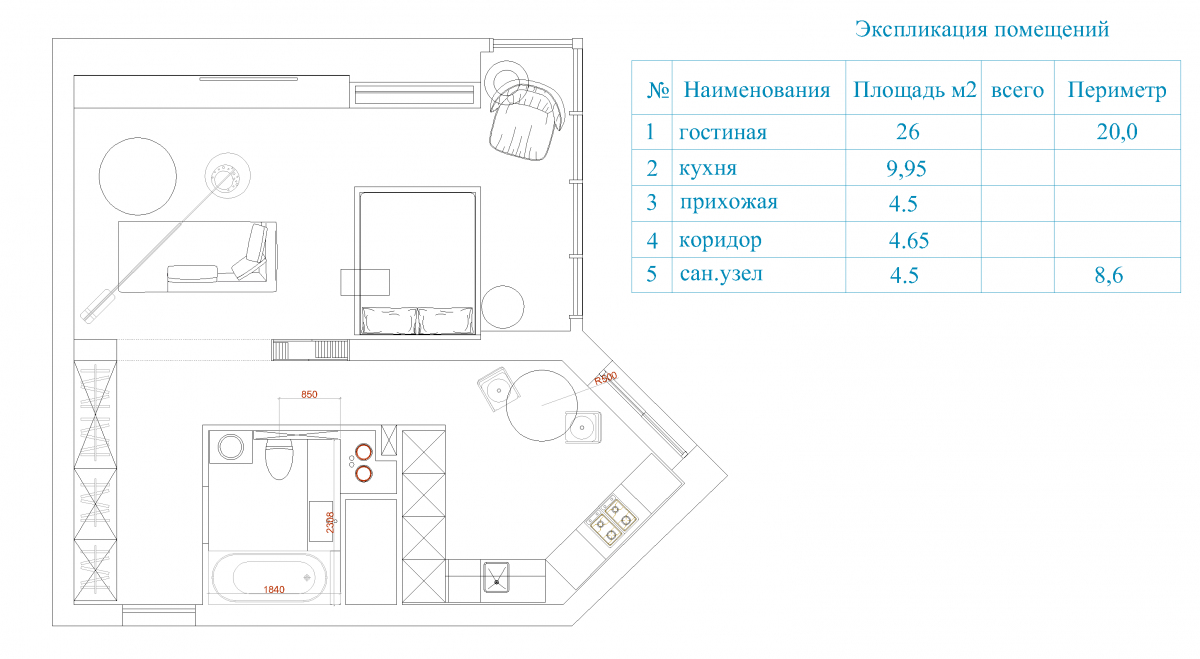 Дизайн квартиры спасский мост