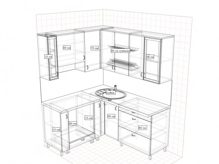 Чертежи маленькая кухня