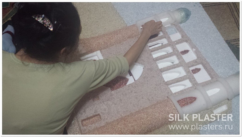 фото:Бухарская крепость Арк - создание панно с жидкими обоями SILK PLASTER