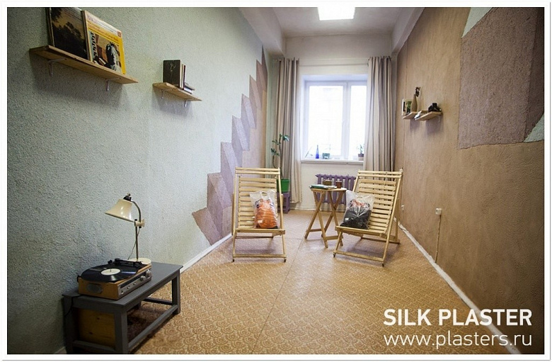фото:Геометрические фигуры - ремонт с жидкими обоями SILK PLASTER