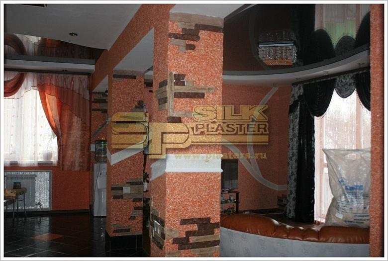 фото:Дизайн кухни с жидкими обоями SILK PLASTER