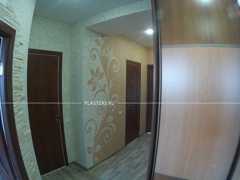 фото:Прихожая с узорами - ремонт с жидкими обоями SILK PLASTER
