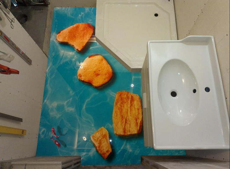 фото:Выбор сюжета для 3D пола ванной комнаты. Личный опыт.