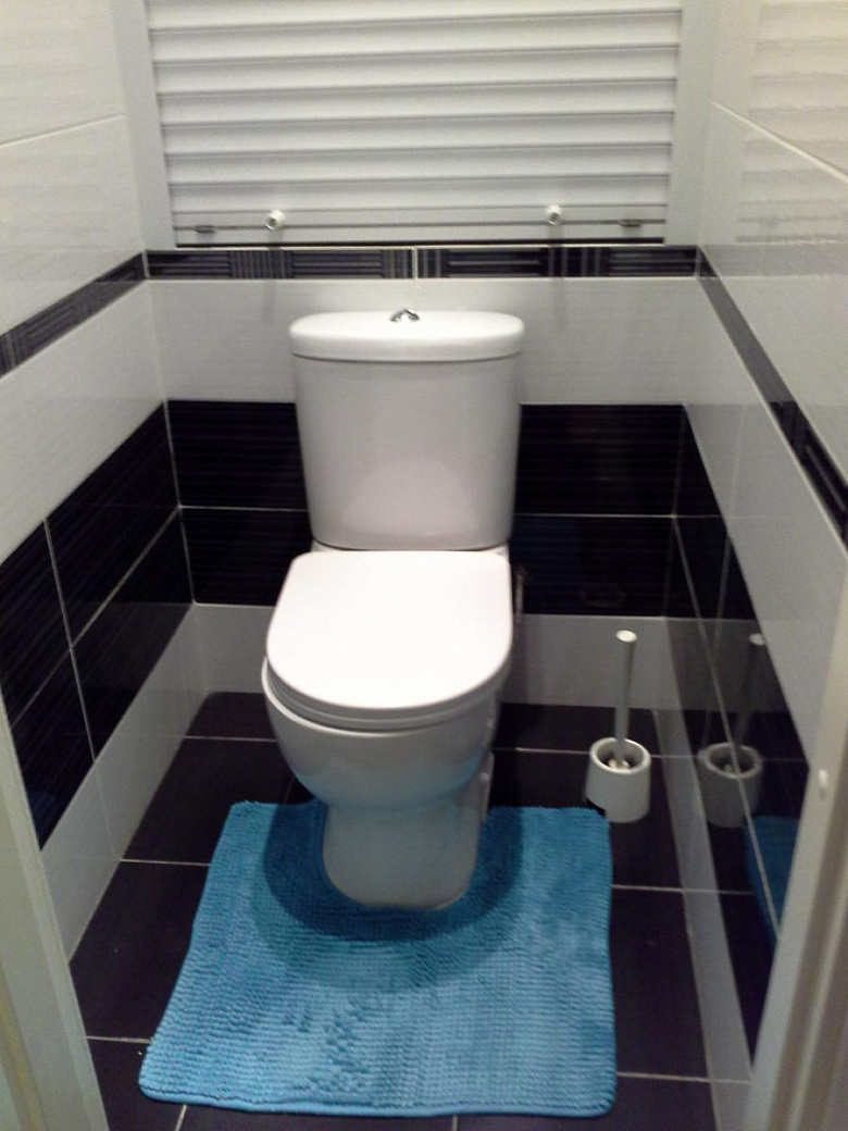 фото:Черно-белый с продолжением: туалет/ванная комната