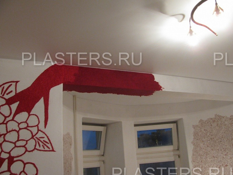 фото:«Ветка сакуры» - ремонт своими руками с жидкими обоями SILK PLASTER