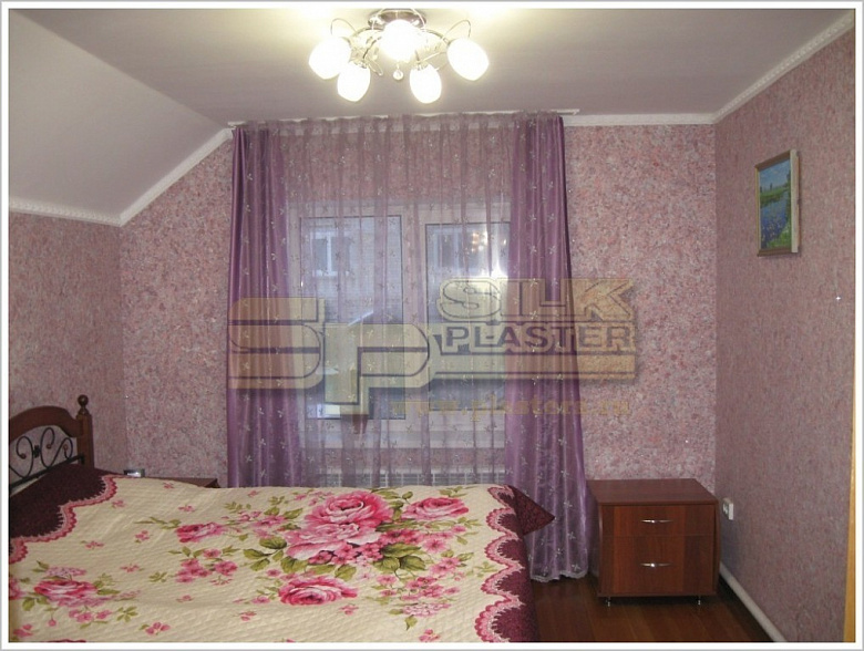 фото:Дизайн спальни с жидкими обоями SILK PLASTER