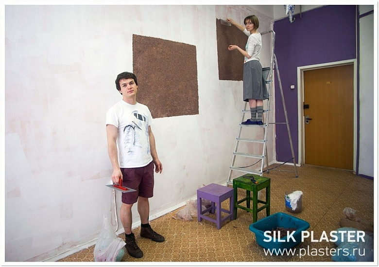 фото:Геометрические фигуры - ремонт с жидкими обоями SILK PLASTER