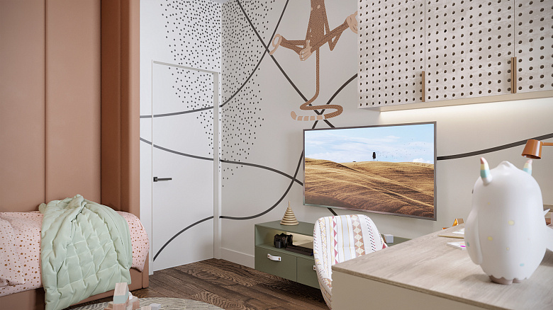 Приятная сливочная палитра обволакивает пространство и мягко погружает в уникальный интерьер веселой и смышленой юной хозяйки фото:Приятная сливочная палитра обволакивает пространство и мягко погружает в уникальный интерьер веселой и смышленой юной хозяйки