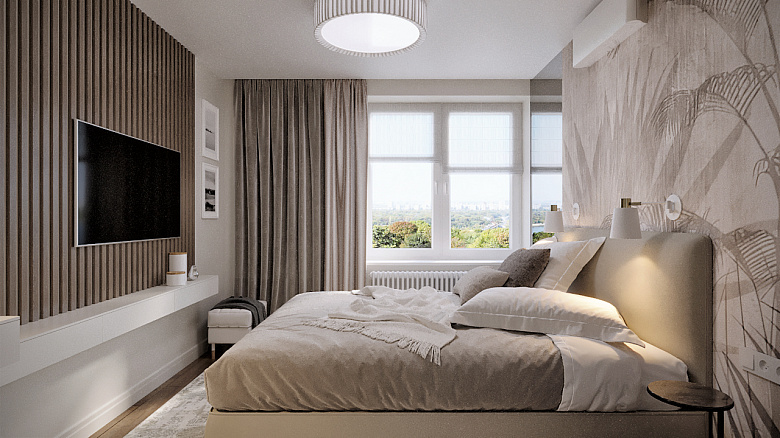 фото:Расположить кровать лучше всего у окна, которое является источником свежего воздуха и естественного света. Помните, сон — источник вашего здоровья, а на здоровье, как известно, не экономят.