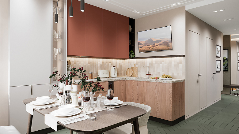 фото:Объединение кухни-гостиной в последнее время очень актуально, т.к. именно в этом пространстве встречается вся семья и может пообщаться не только во время приема пищи, но и во время ее приготовления, а также осуществить любые сценарии совместного семейного времяпрепровождения. Это пространство является центром семейного очага