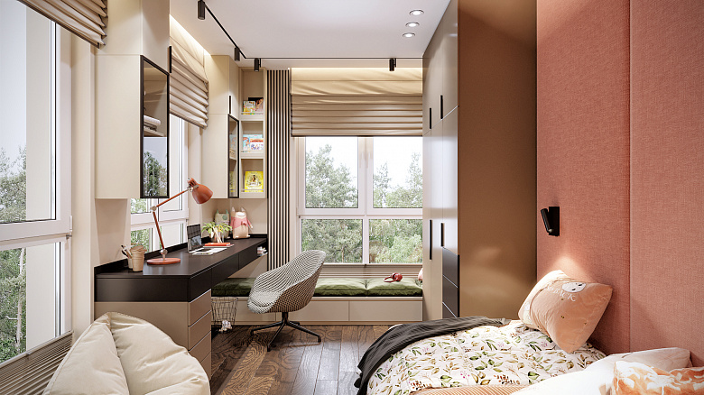 Мы живем в средней полосе, где количество солнечных дней ограничено. Окна в комнате юной девушки выходят на две стороны света. Дневной свет благоприятно влияет на психическое и физиологическое развитие ребенка фото:Мы живем в средней полосе, где количество солнечных дней ограничено. Окна в комнате юной девушки выходят на две стороны света. Дневной свет благоприятно влияет на психическое и физиологическое развитие ребенка