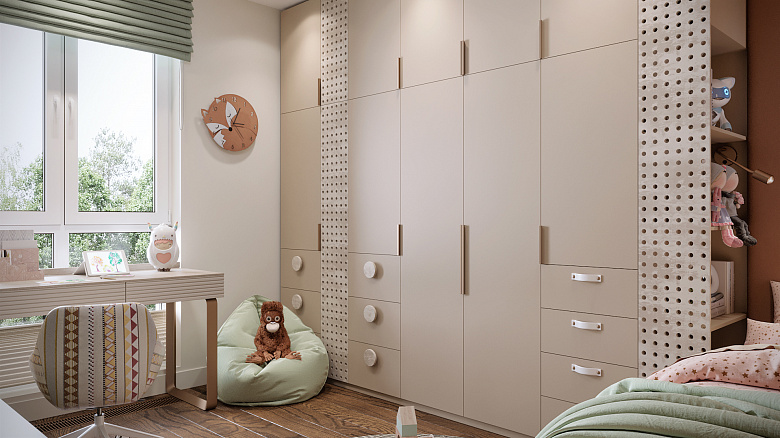 Этот большой шкаф был продуман таким образом, чтобы все вещи маленькой хозяйки имели свое место хранения фото:Этот большой шкаф был продуман таким образом, чтобы все вещи маленькой хозяйки имели свое место хранения