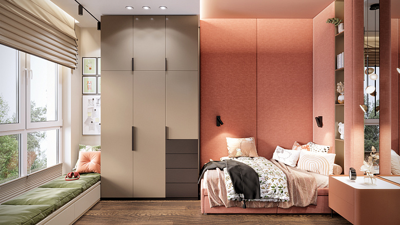 Чтобы создать просторное пространство, я большое внимание уделяю потолкам, стараюсь сильно их не опускать. Добавляю скрытую подсветку, что визуально делает потолок парящим. Мебельный конструктив размещаю до потолка. В итоге пространство кажется выше и просторнее, чем есть на самом деле фото:Чтобы создать просторное пространство, я большое внимание уделяю потолкам, стараюсь сильно их не опускать. Добавляю скрытую подсветку, что визуально делает потолок парящим. Мебельный конструктив размещаю до потолка. В итоге пространство кажется выше и просторнее, чем есть на самом деле