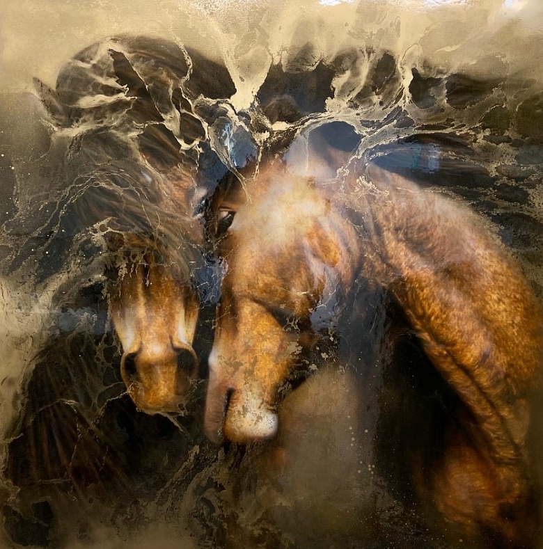 фото:Картина Пара лошадей