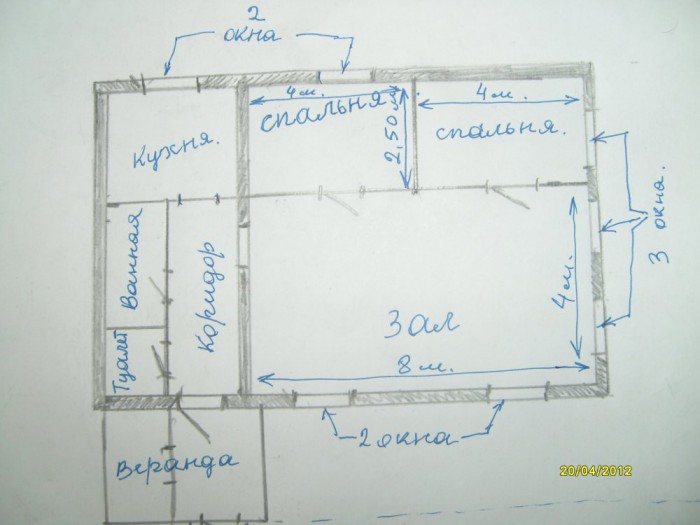 Квадратура комнаты 5 на 5