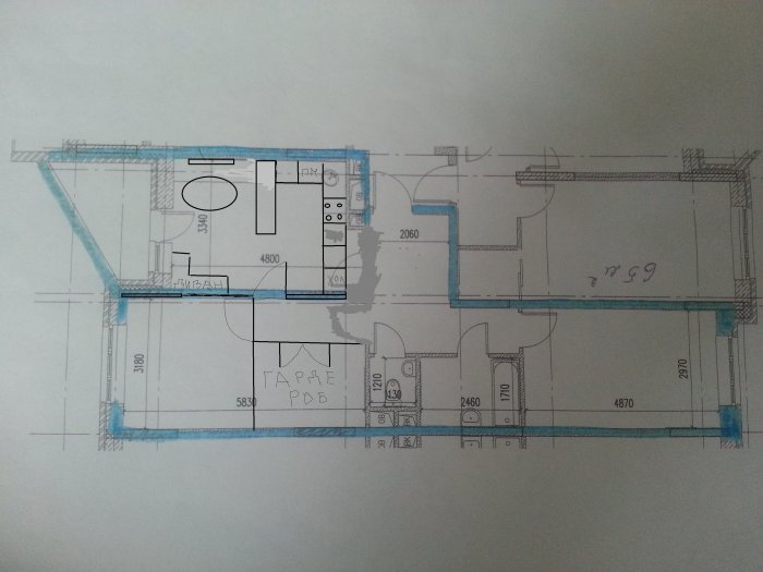 План квартиры распашонка 2 комнатная