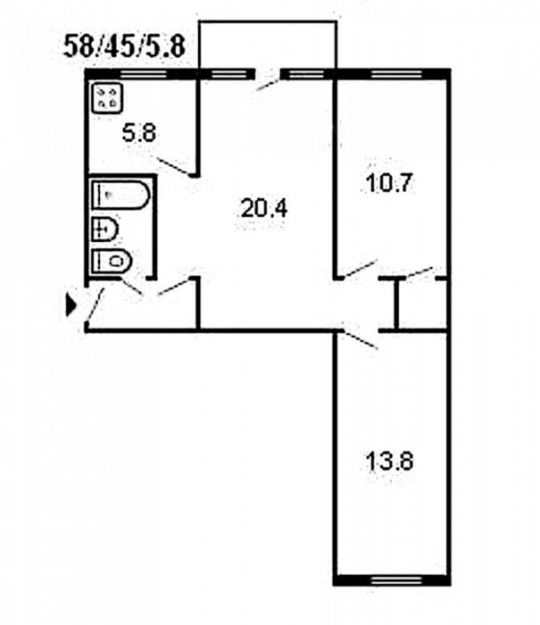 План трехкомнатной квартиры в хрущевке