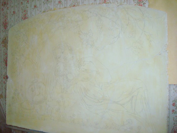 фото:Имитация старинной фрески