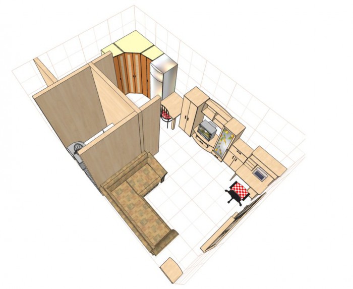 Планировка мебели в студии