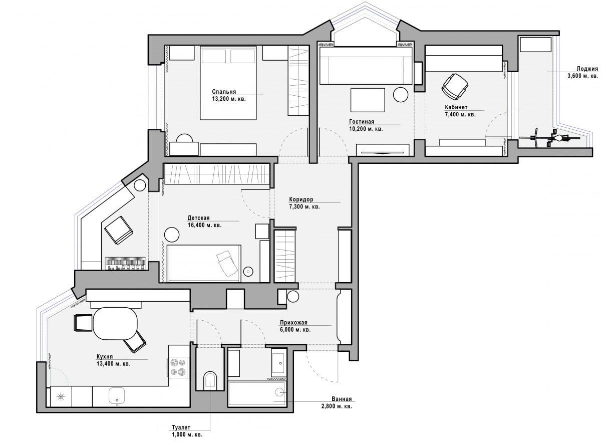 Планировка квартиры п44 трешка