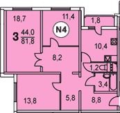 фото:Подскажите, пожалуйста, идеи по дизайну и планировке в трешки КОПЭ-М-Парус.