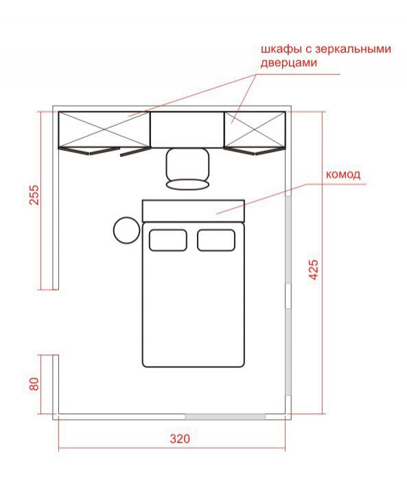 фото:А если поставить кровать в центре комнаты?