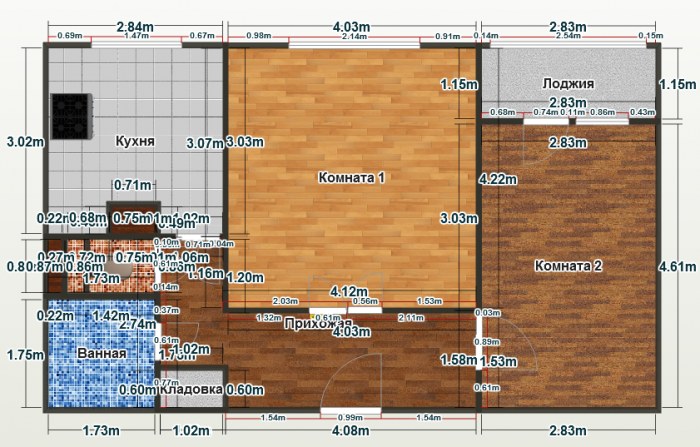 фото:Двушка 52 м². Организация пространства и мелкая перепланировка
