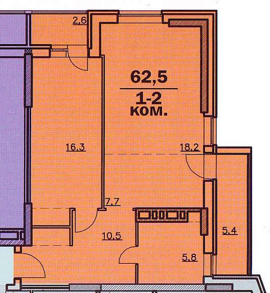 Схема полуторки квартиры