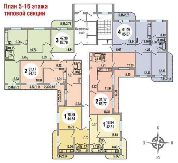 Izgled: mogućnosti za trosobne stanove u kući serije 111-97